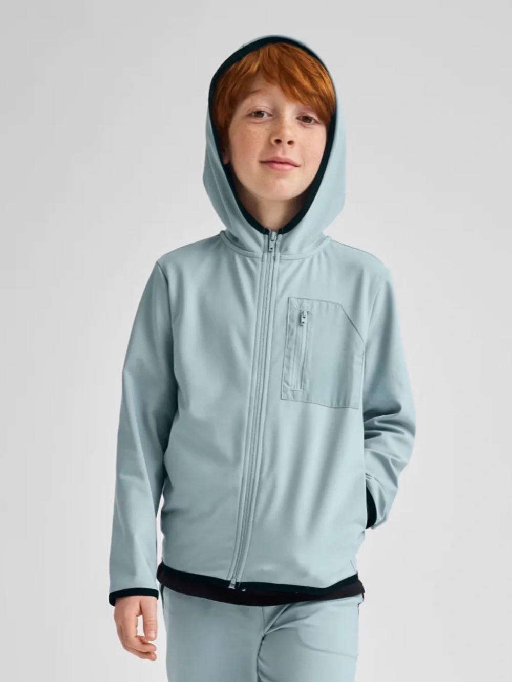 Boys Cozy Tech Zip Up Hoodie - Gray